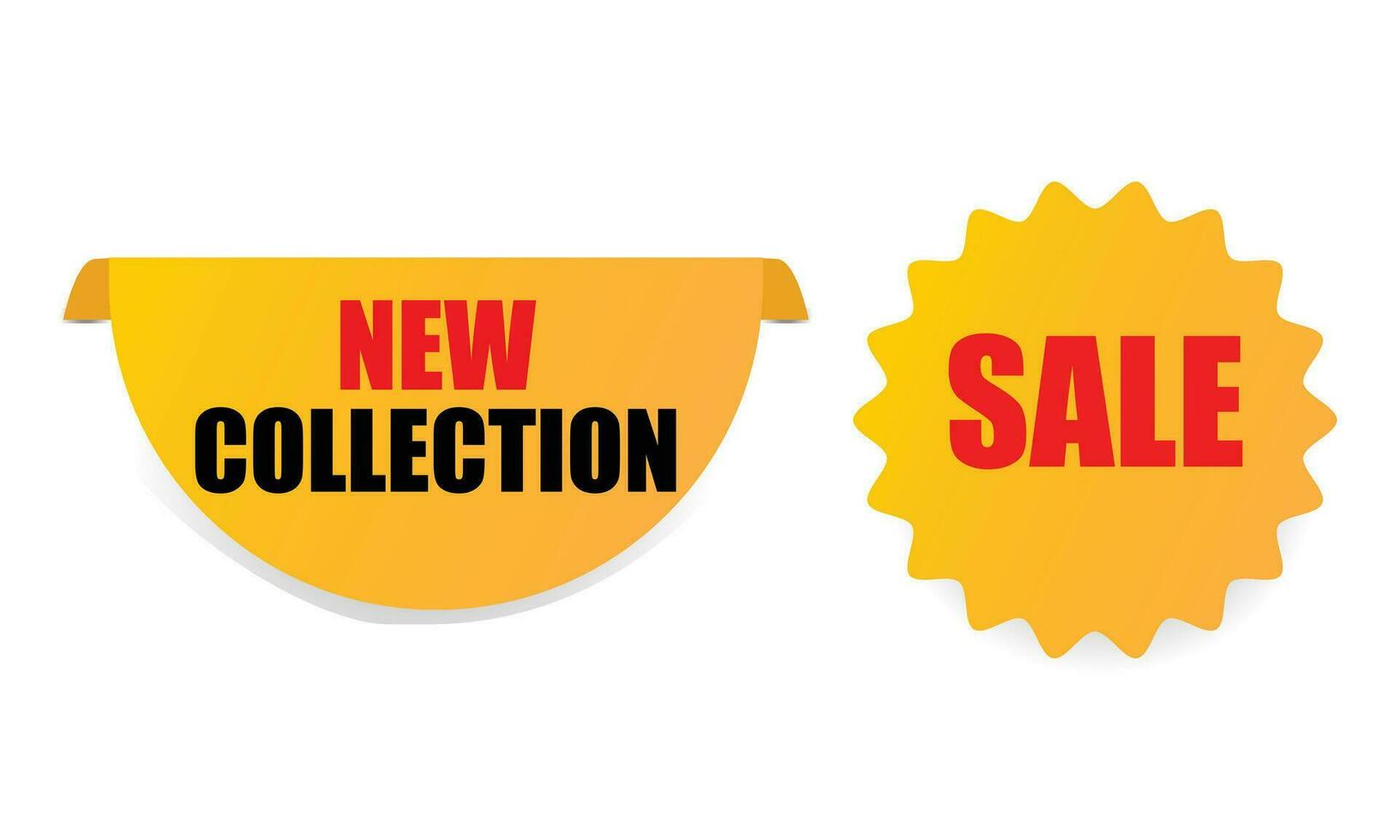 sale banner sticker, blank vector shopping clipart set