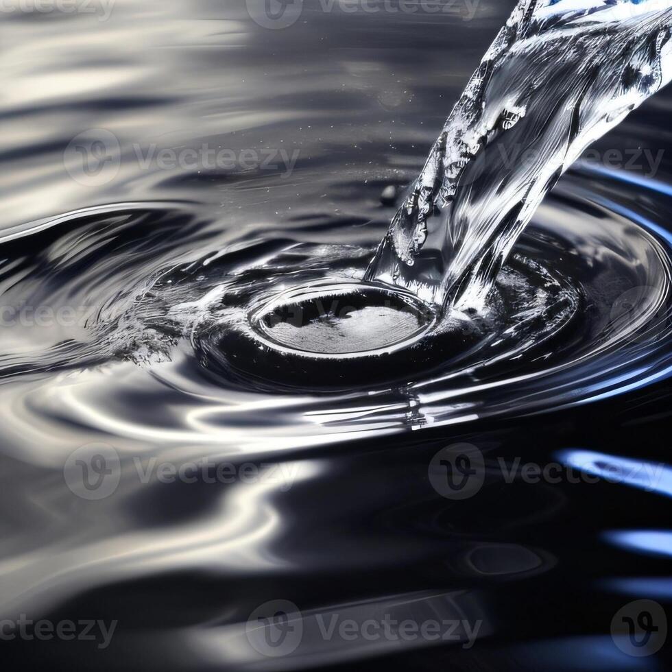 agua chapoteo en negro fundamento. ai generativo foto