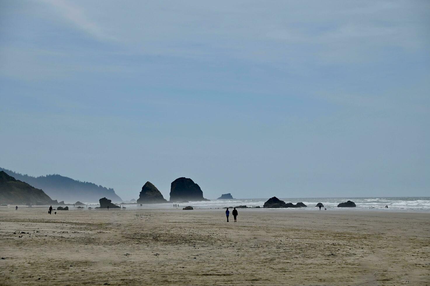 A view of Haystack Rock at Canon Beach Oregon photo