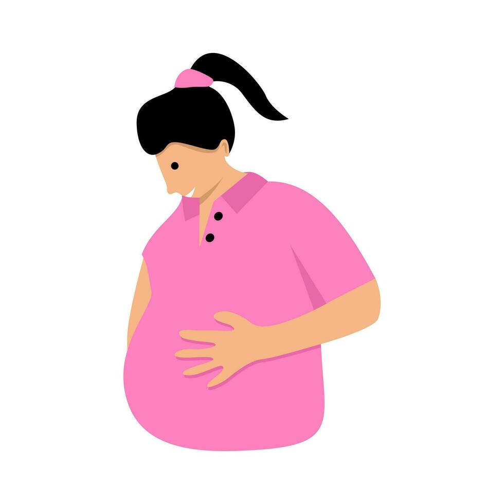 Illustration and line art of pregnant women vector