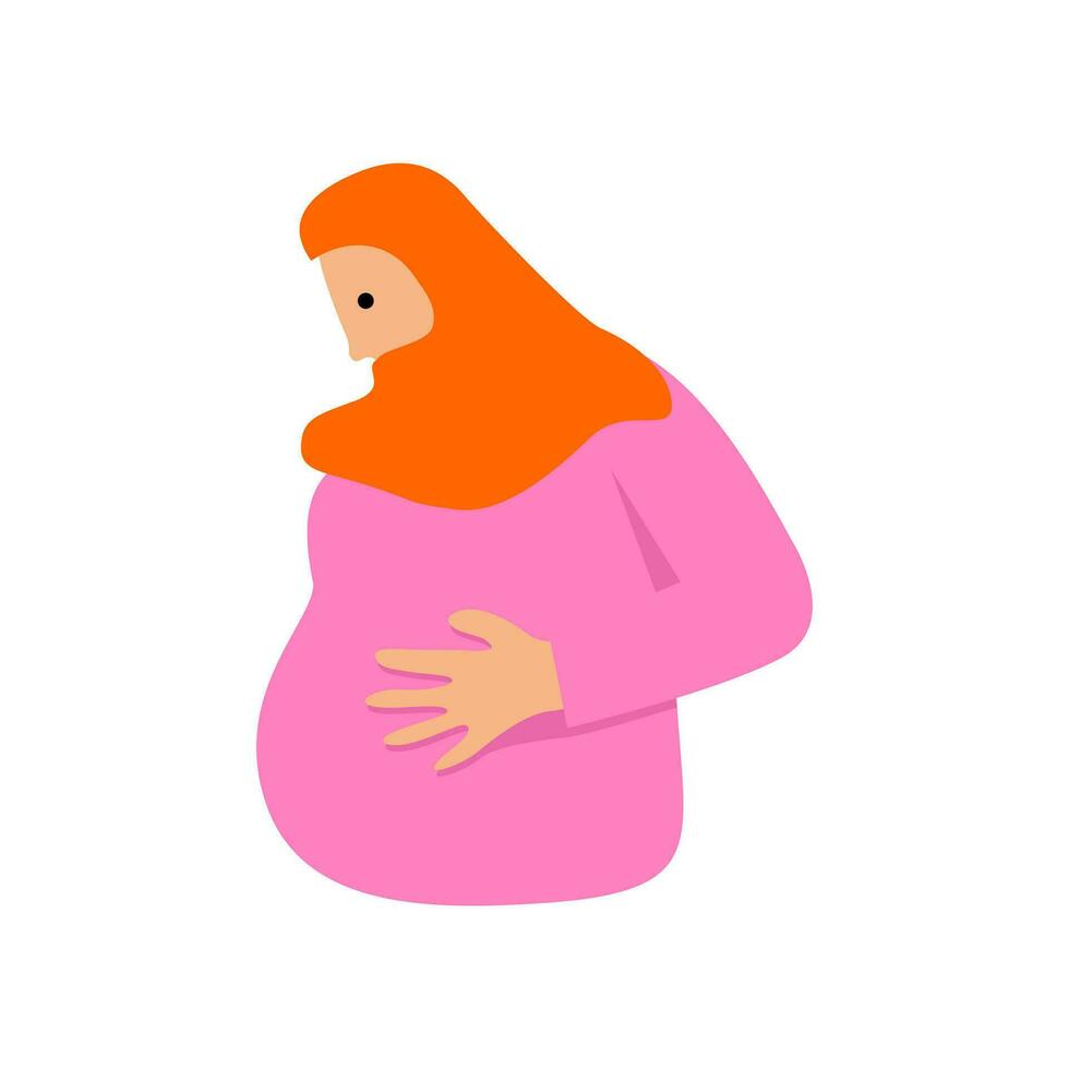 Illustration and line art of pregnant women vector