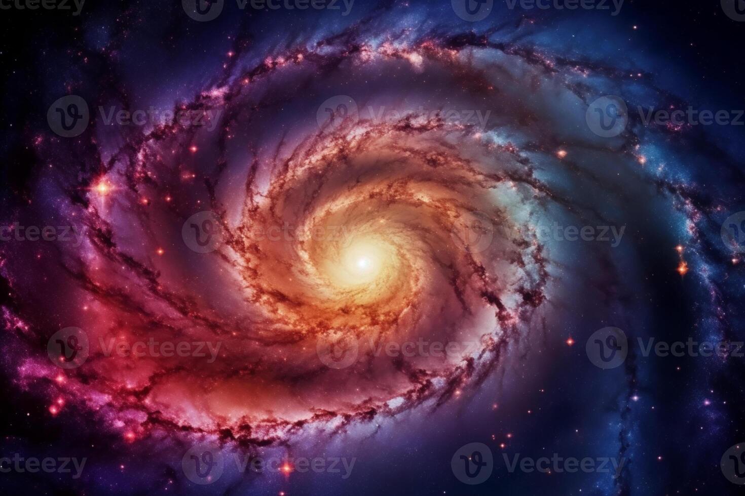 Celestial vista reveals a captivating spiral galaxy amidst countless stars photo