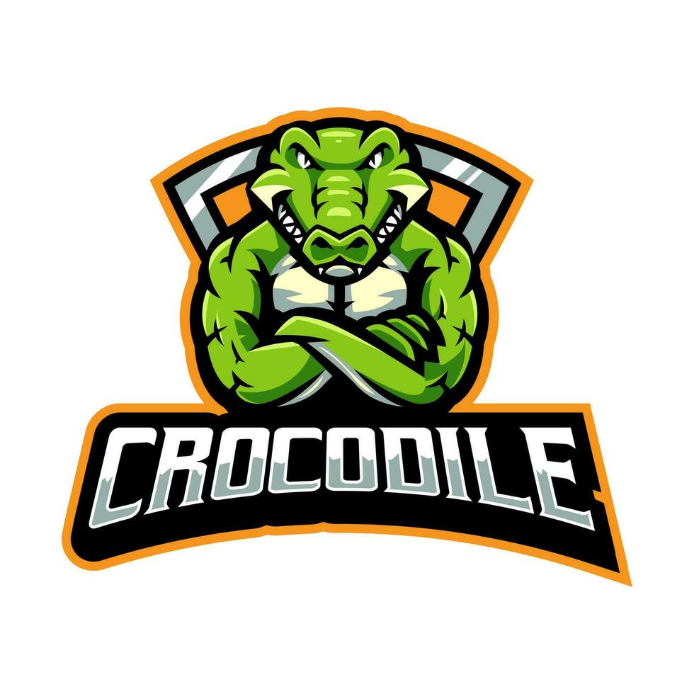 Crocodile athletic club vector logo concept isolated on white background