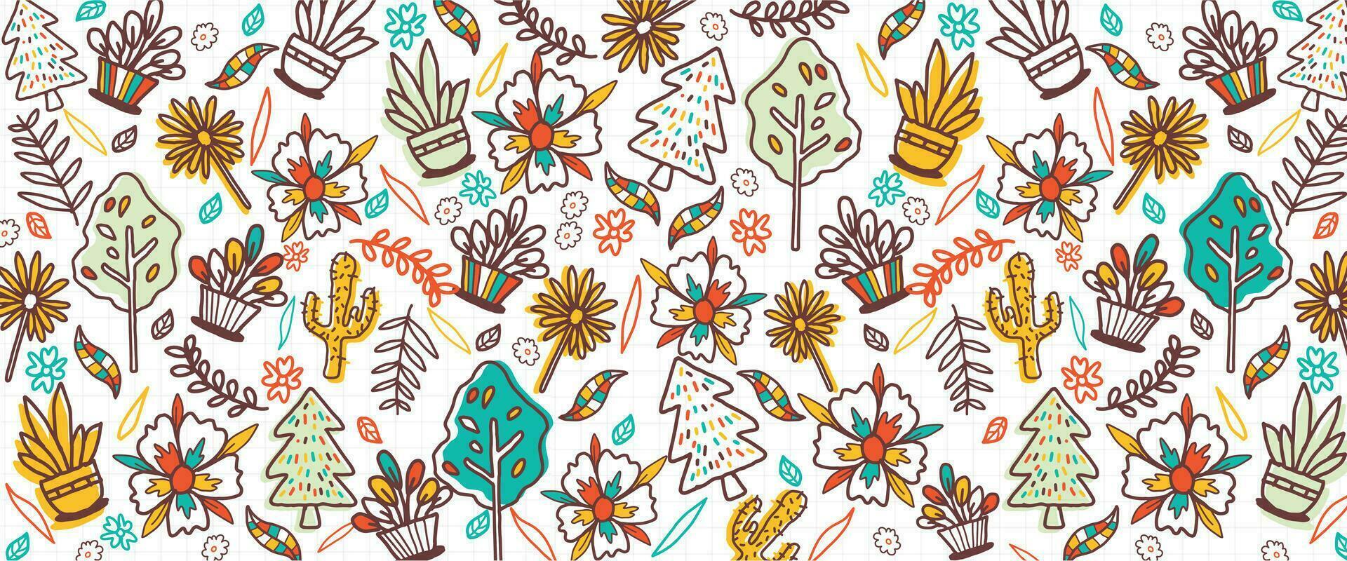 Abstract doodle art background with vibrant colors. Hand-drawn style pattern designs illustration vector