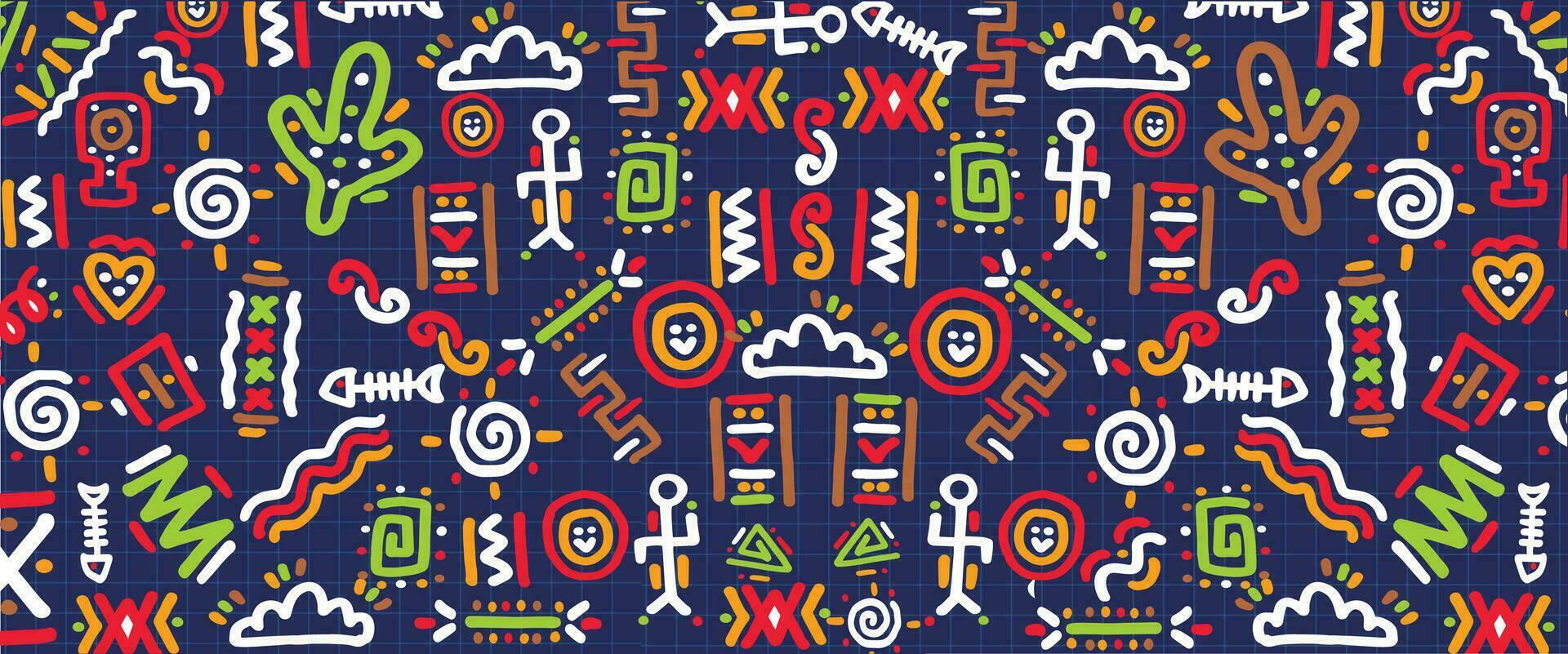 Abstract doodle art background with vibrant colors. Hand-drawn style pattern designs illustration vector