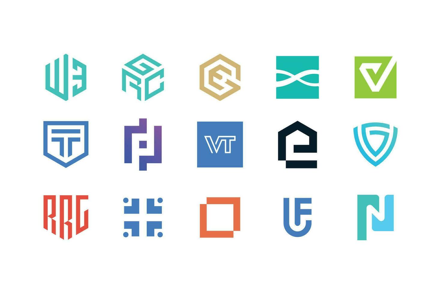 Set of universal abstract logo design for business vector
