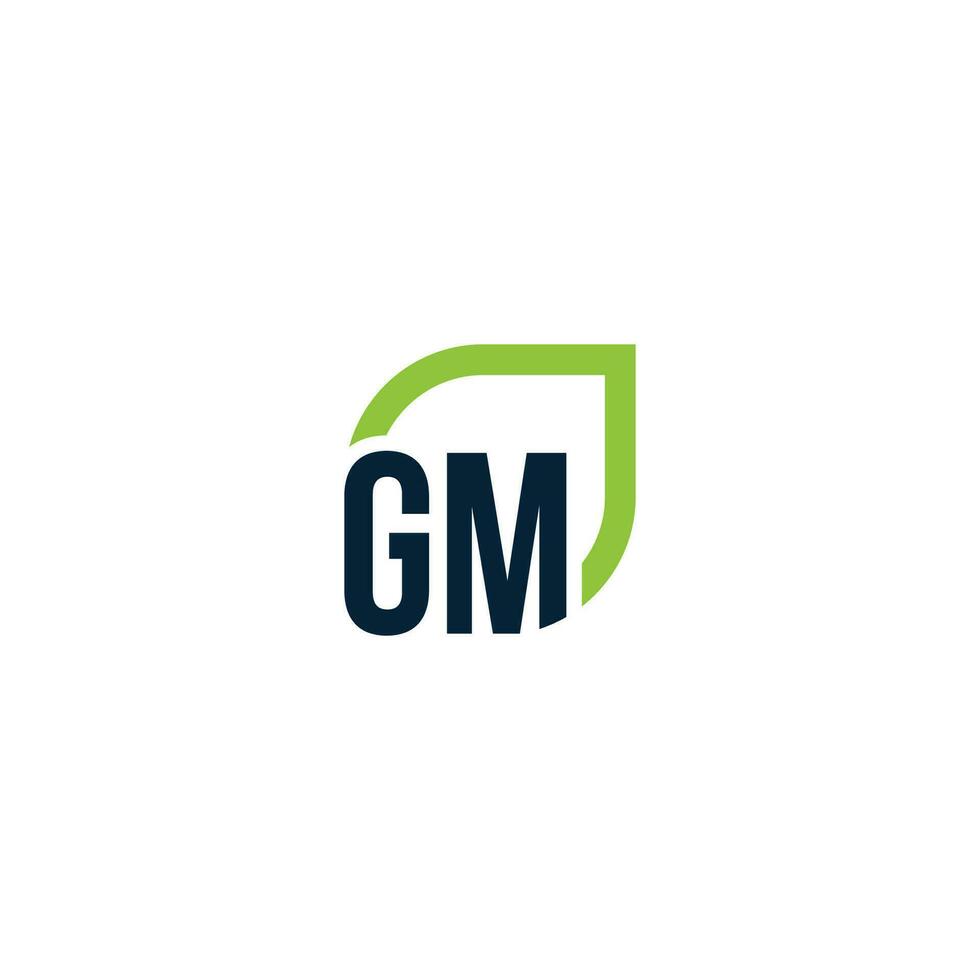 Letter GM logo grows, develops, natural, organic, simple, financial logo suitable for your company. vector