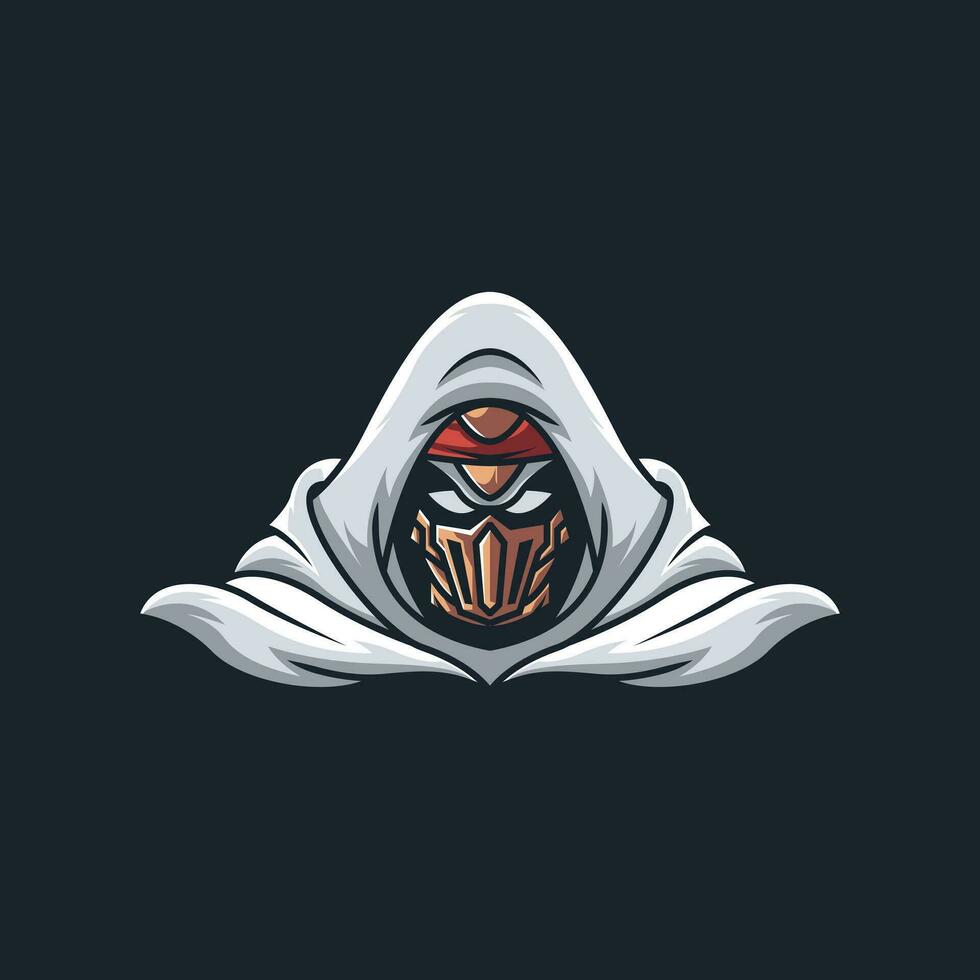 mascot logo, gaming badge, fighter mascot logo. vector