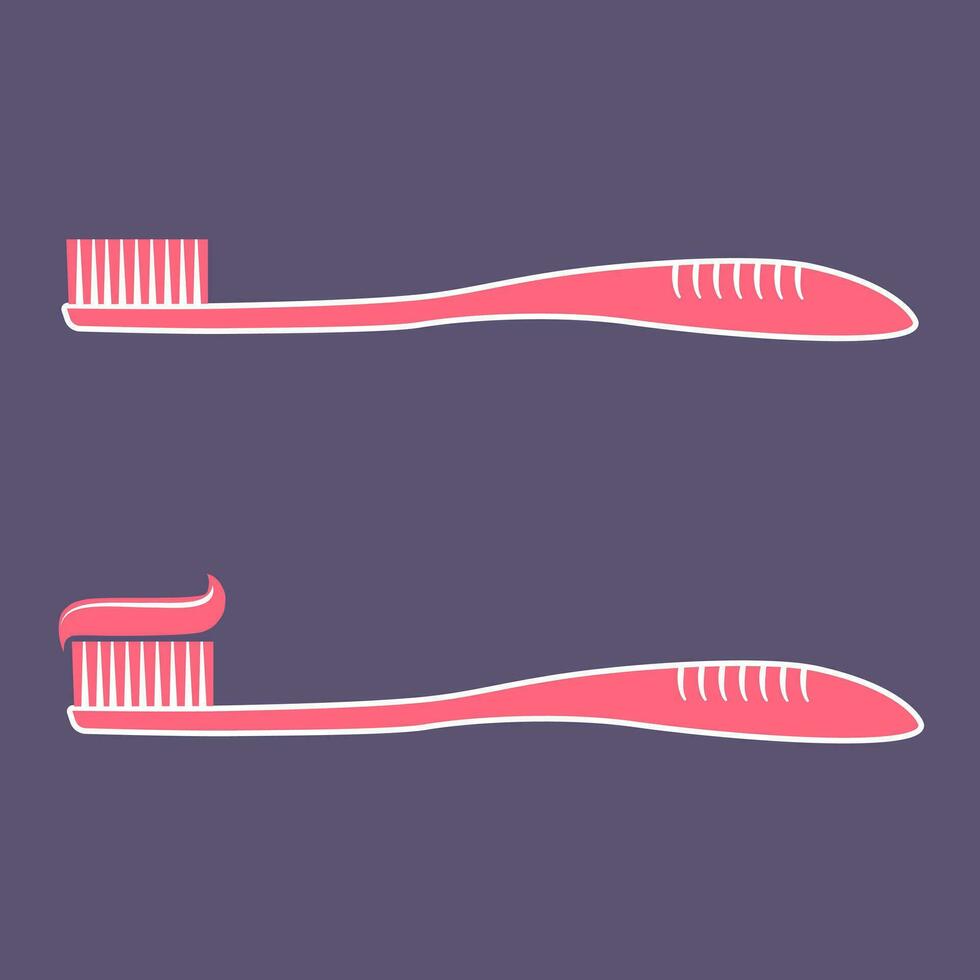 Toothbrush with toothpaste icon. outline and filled vector design symbol, logo illustration. Different style icons set.