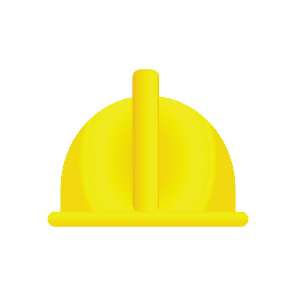 Yellow Protective Helmet. Builder's helmet. Isolated Vector Illustrations on a white background.