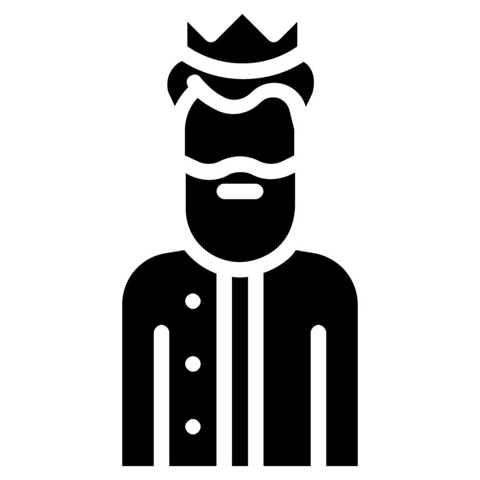 king avatar vector glyph icon