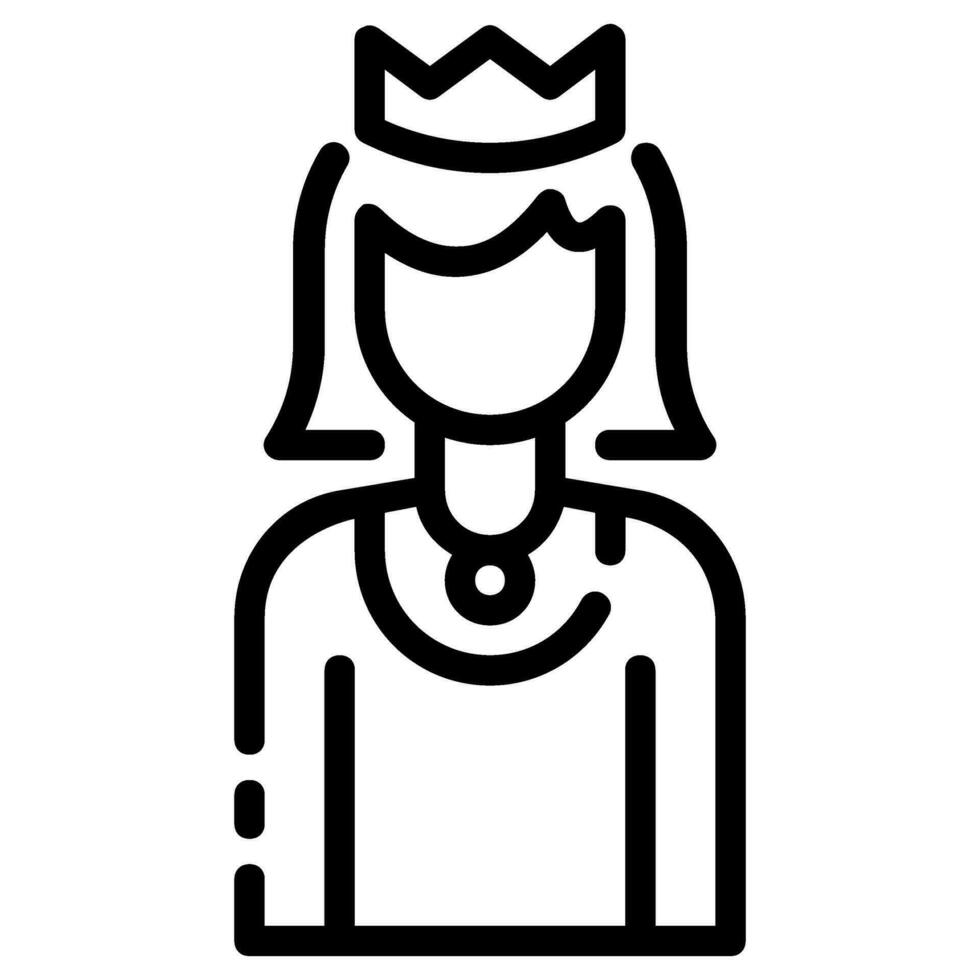 queen avatar vector outline icon