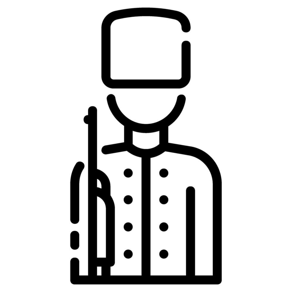 británico Guardia avatar vector contorno icono