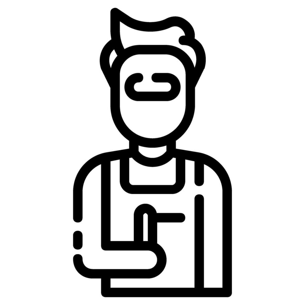 welder avatar vector outline icon