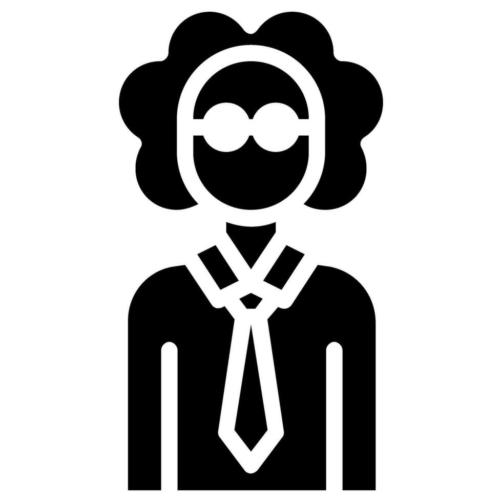 professor avatar vector glyph icon