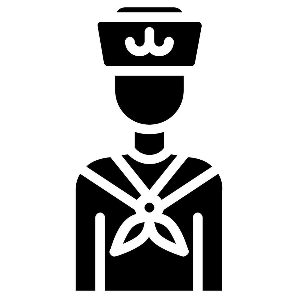 navy sailor avatar vector glyph icon