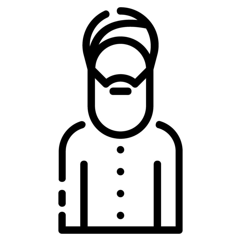 sikhman avatar vector outline icon