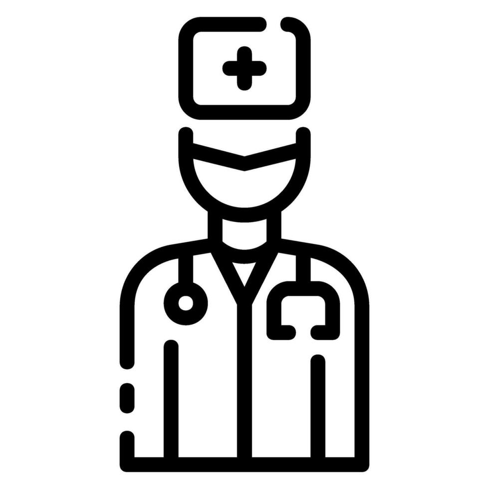 doctor avatar vector outline icon