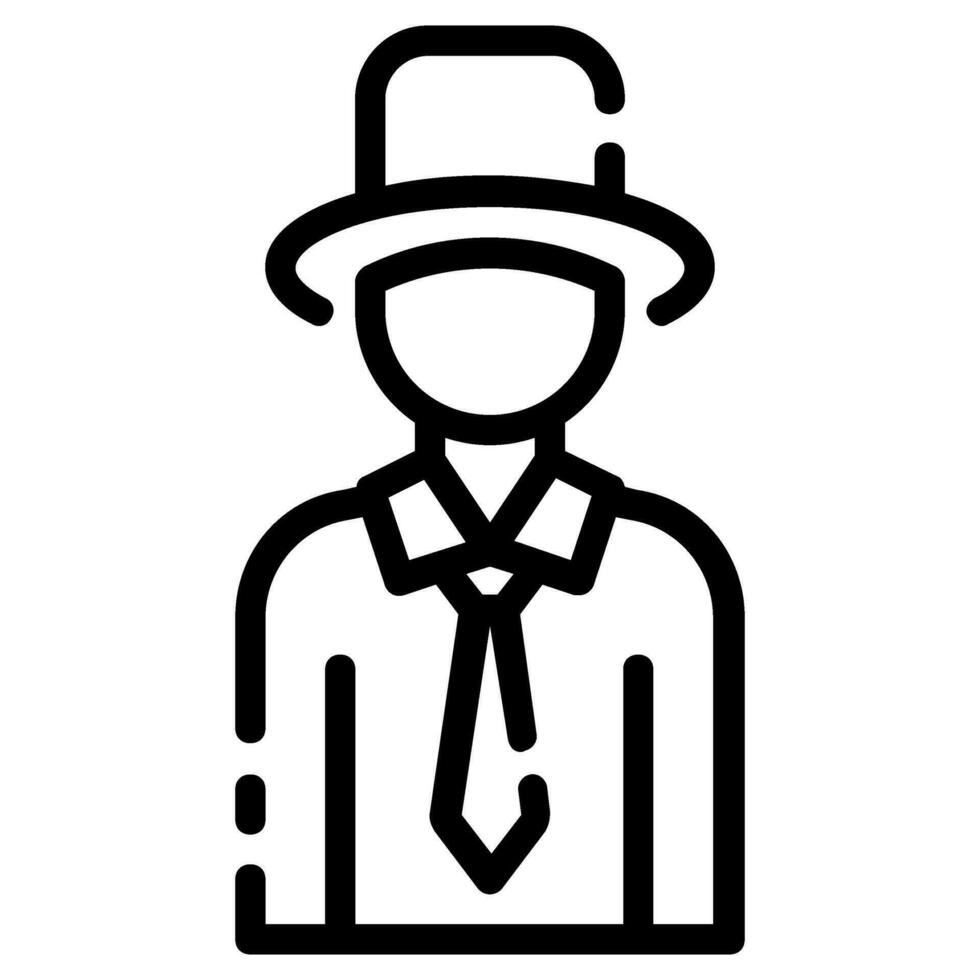 magician avatar vector outline icon