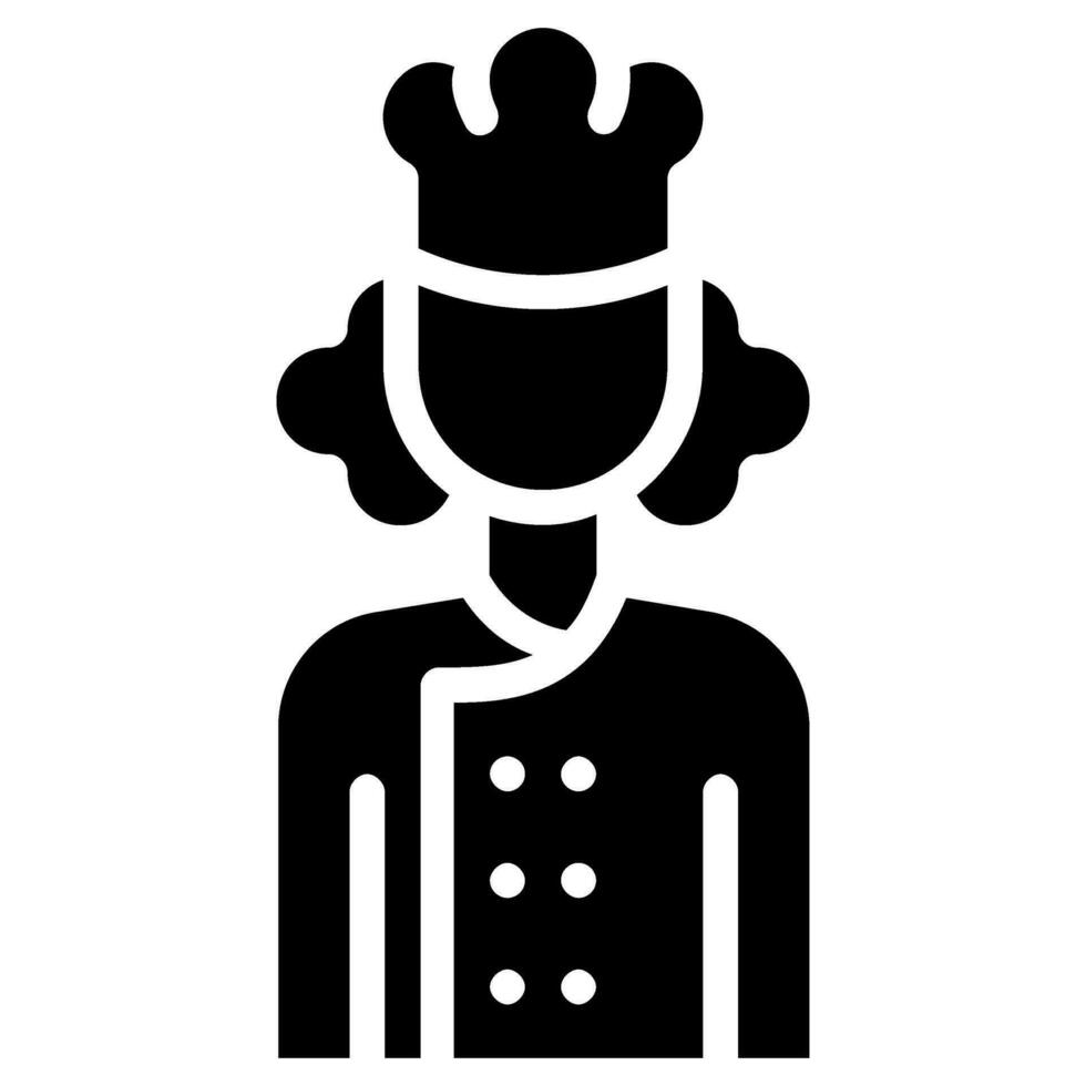 female chef avatar vector glyph icon