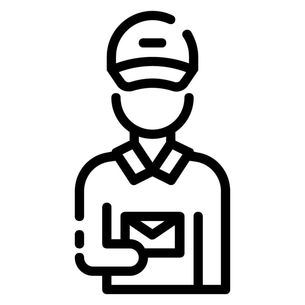 postman avatar vector outline icon