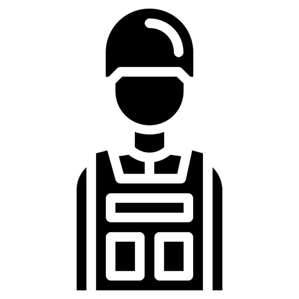 soldado avatar vector glifo icono