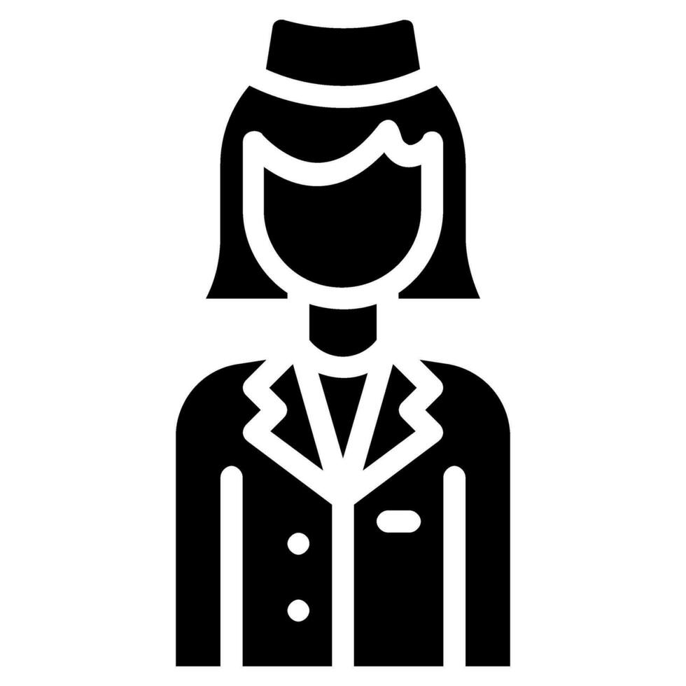 air hostess avatar vector glyph icon
