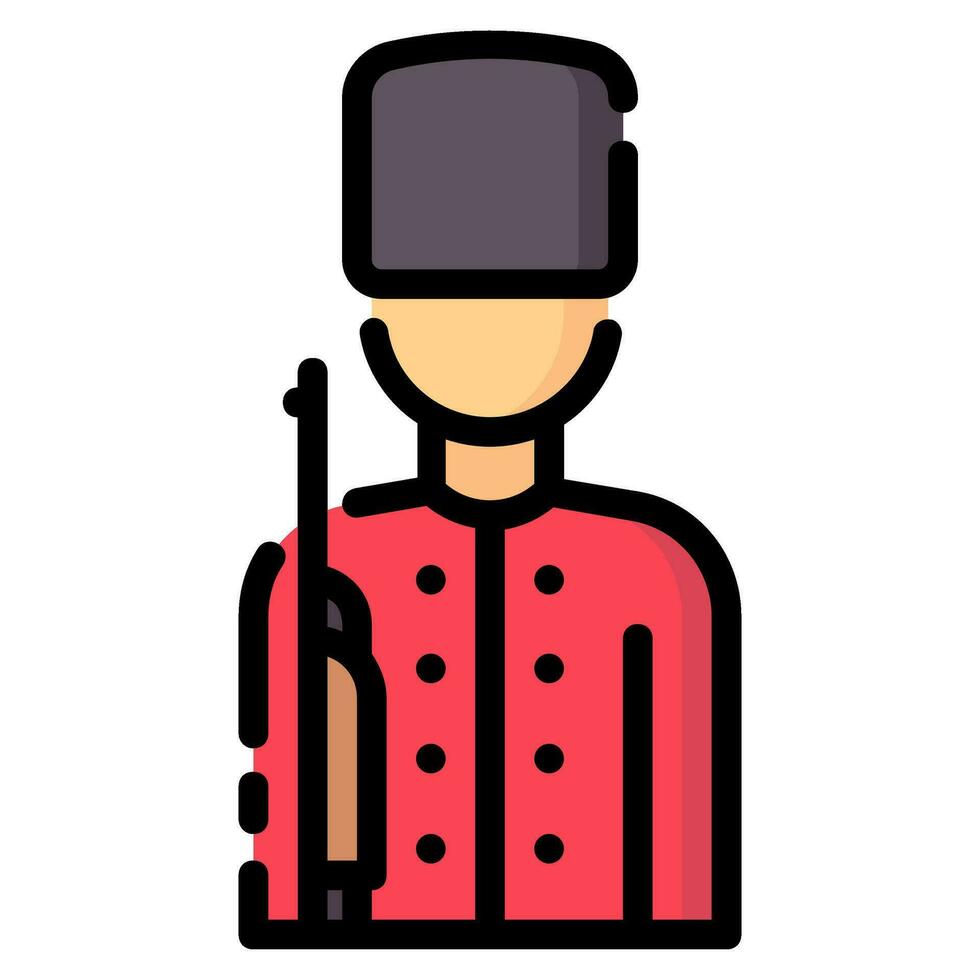 british guard avatar vector filled outline icon