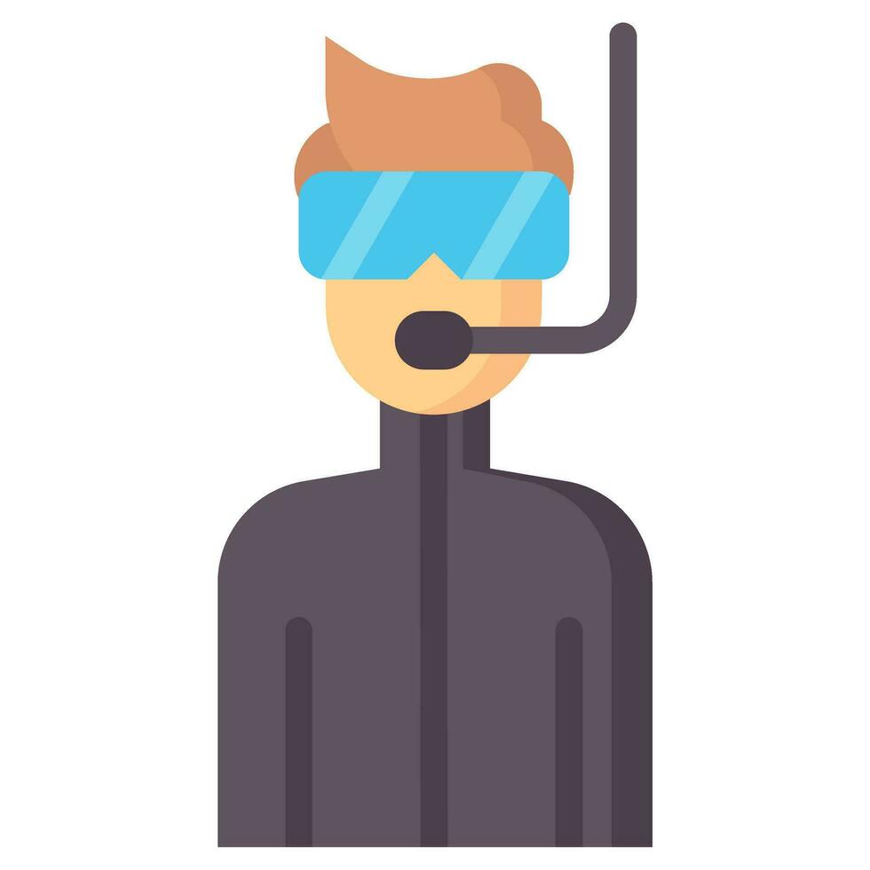 diver avatar vector flat icon