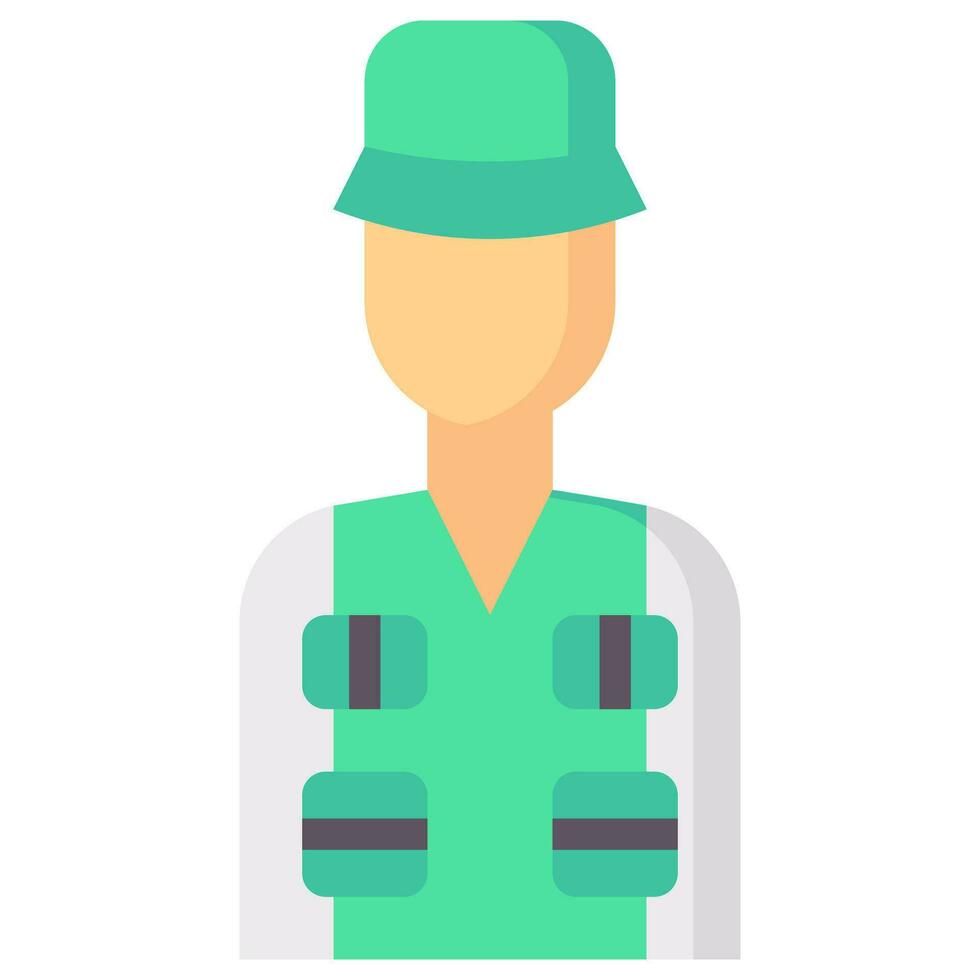 fisher avatar vector flat icon