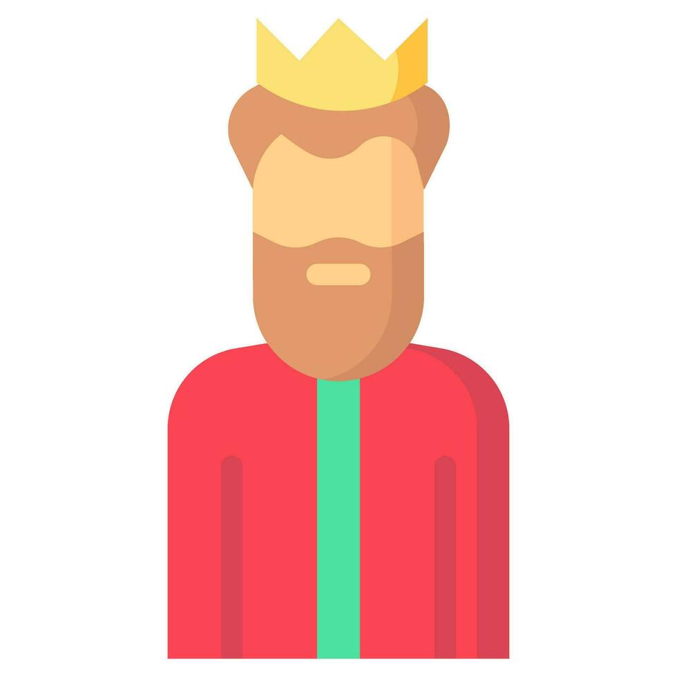 king avatar vector flat icon
