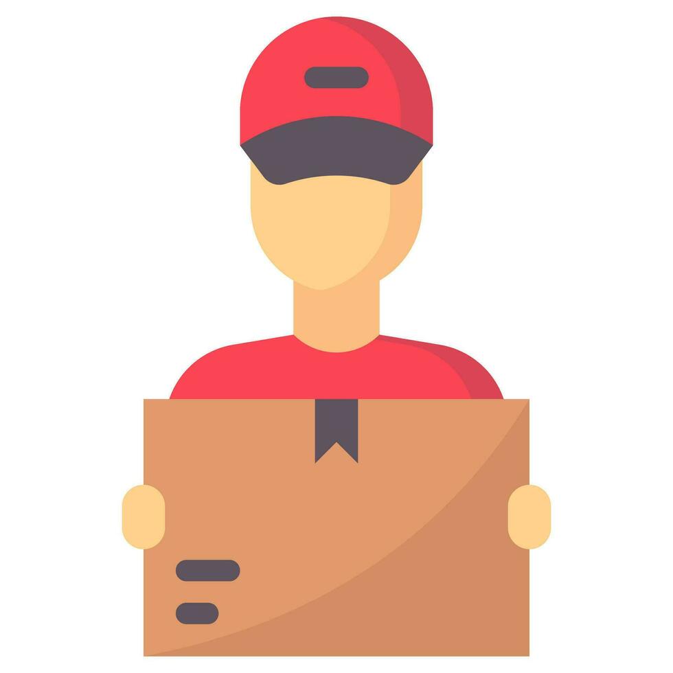 delivery man avatar vector flat icon