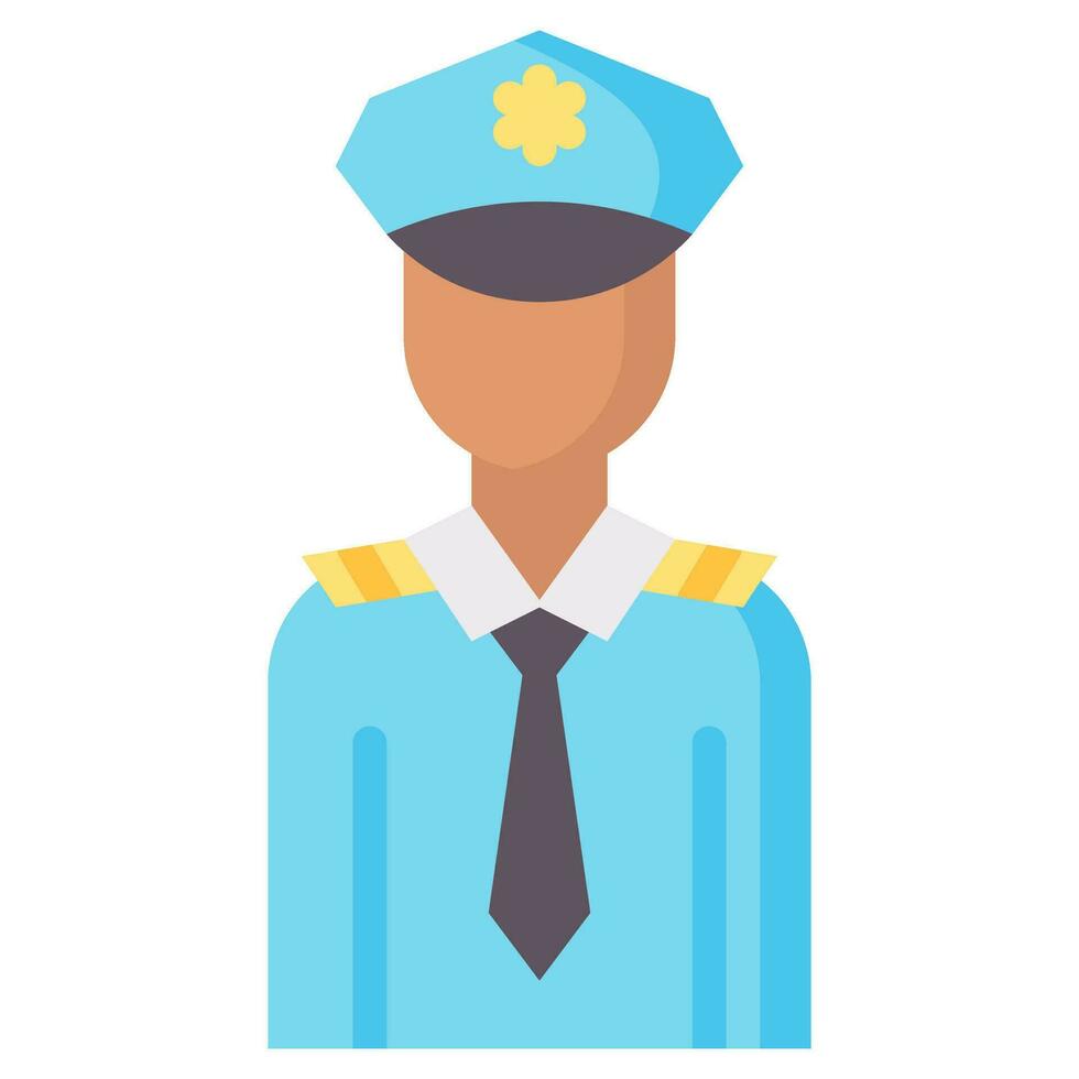 policeman avatar vector flat icon