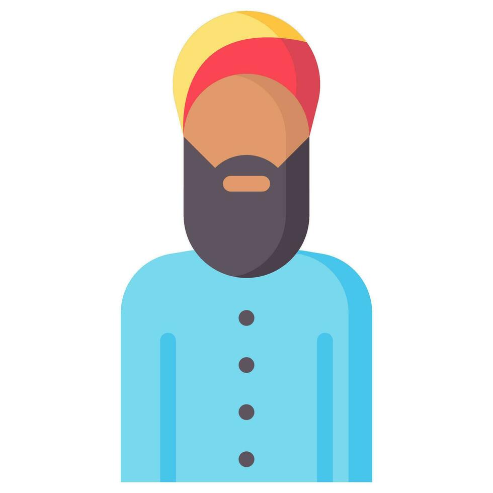 sikhman avatar vector flat icon