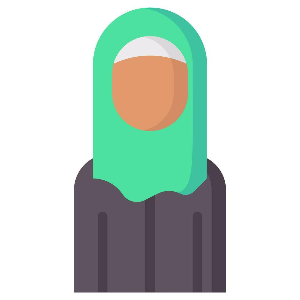 musulmán mujer avatar vector plano icono