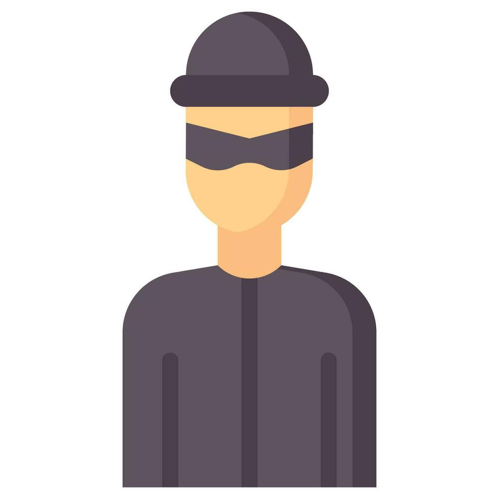 thief avatar vector flat icon