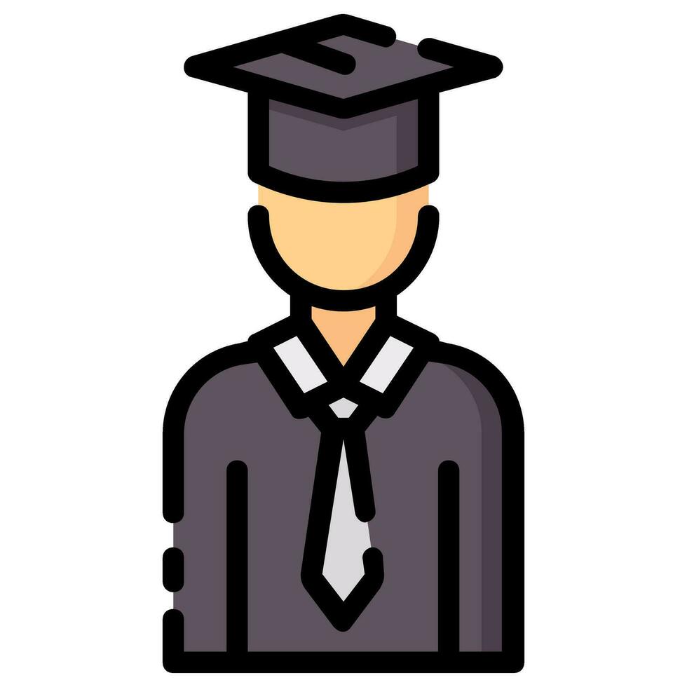 estudiante avatar vector lleno contorno icono