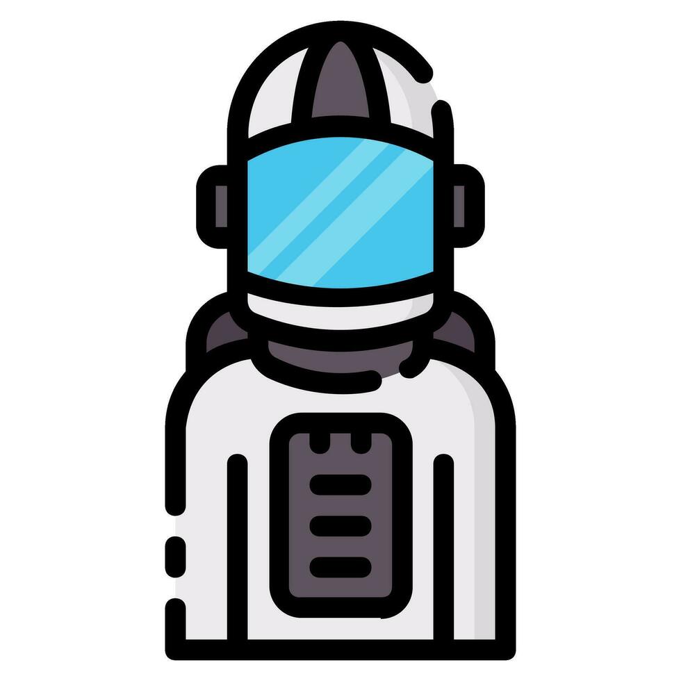 astronauta avatar vector lleno contorno icono