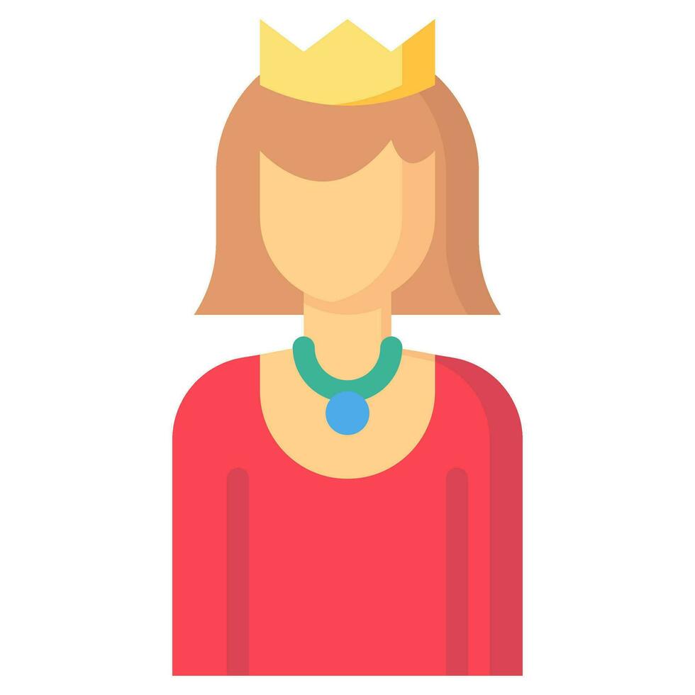 queen avatar vector flat icon