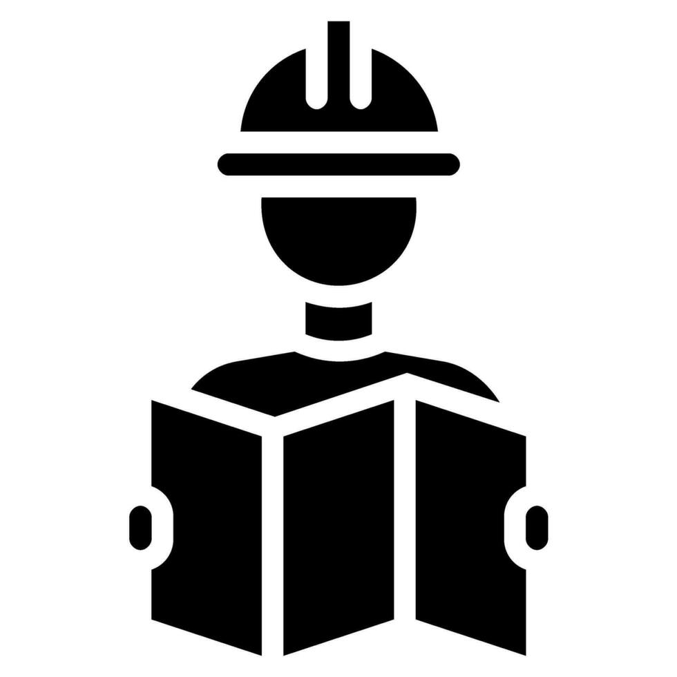 architect avatar vector glyph icon