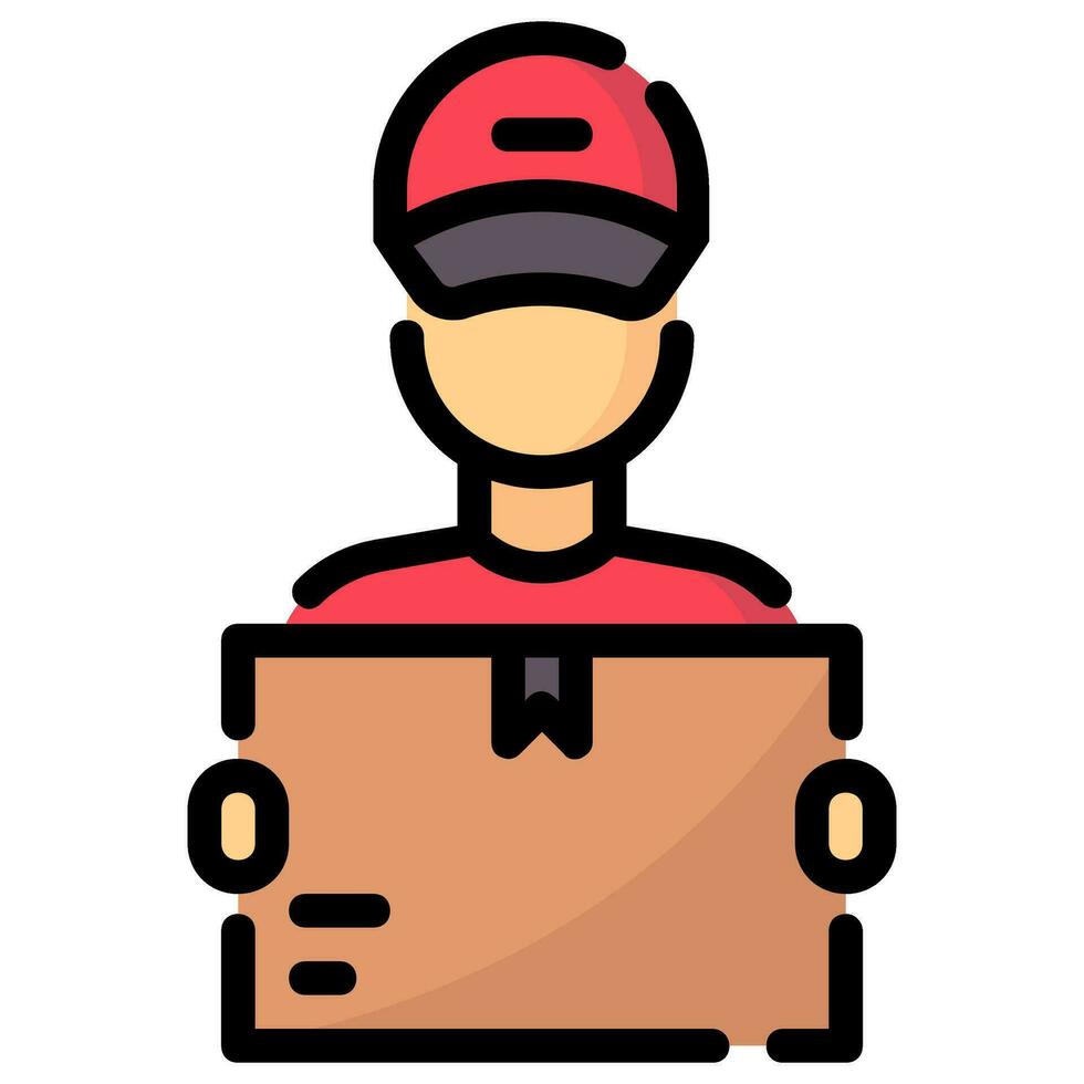 delivery man avatar vector filled outline icon