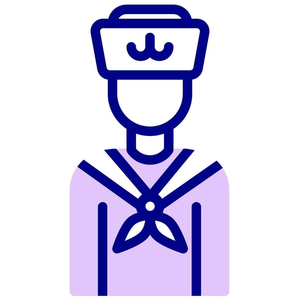 Armada marinero avatar vector de colores icono