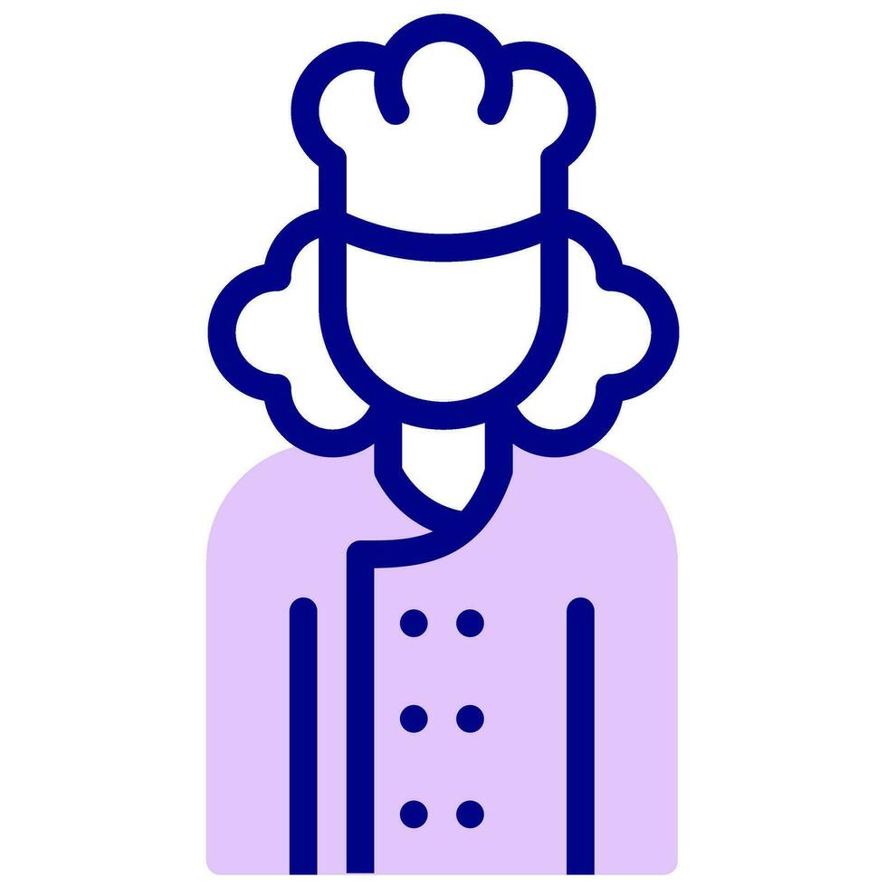 female chef avatar vector colored icon