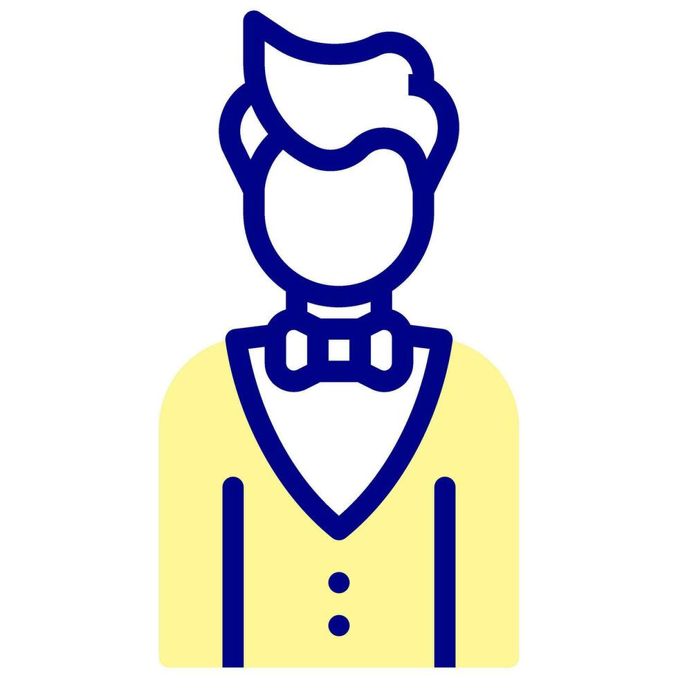waiter avatar vector colored icon
