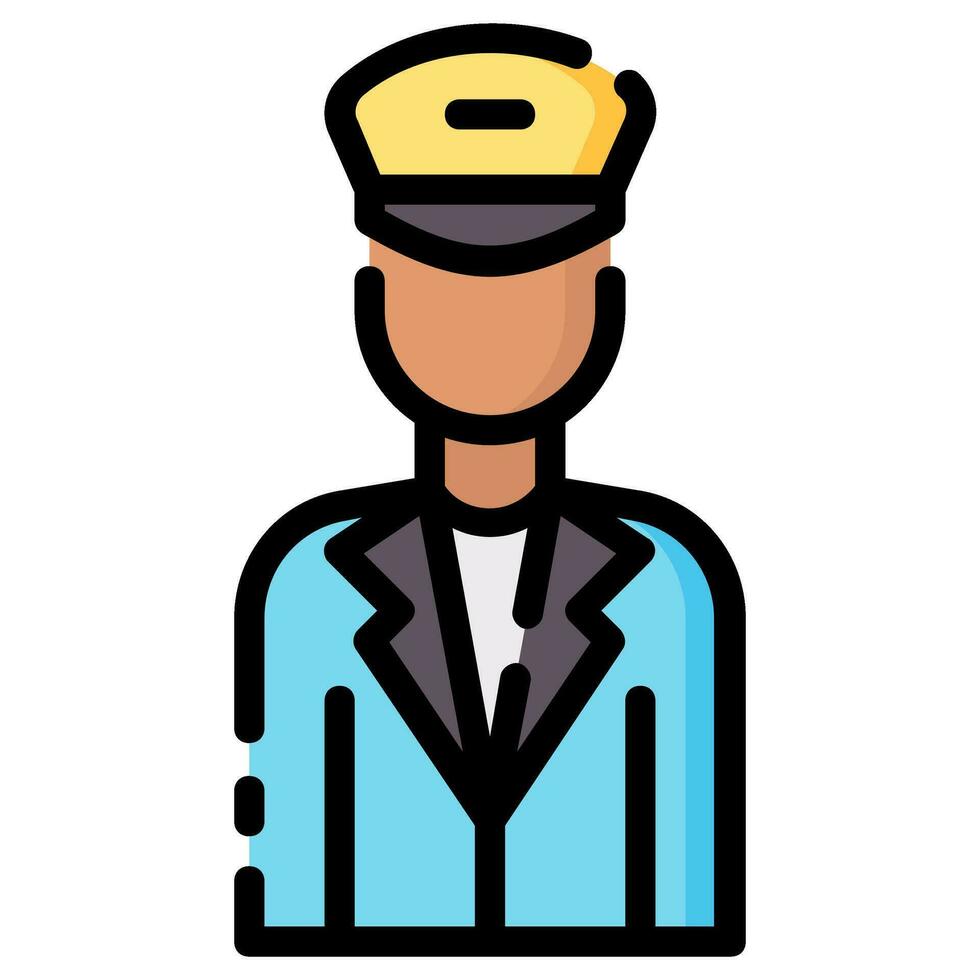 conductor avatar vector lleno contorno icono