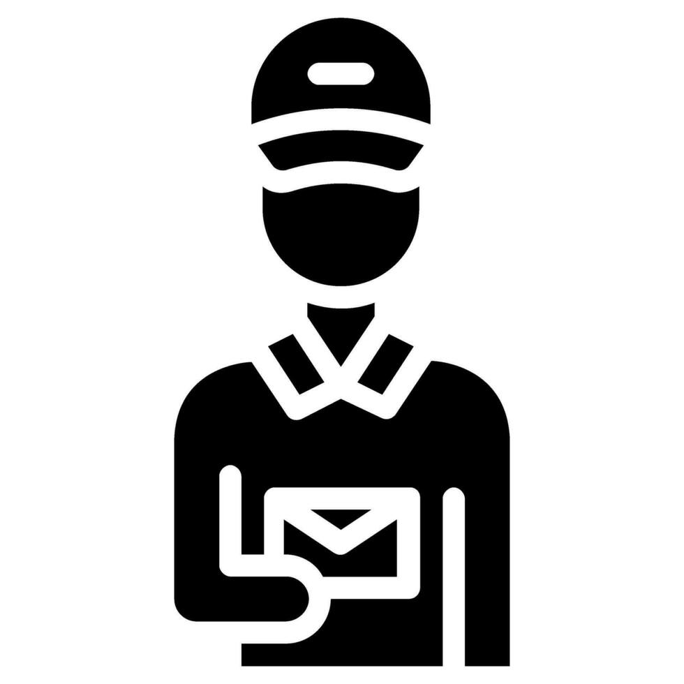 postman avatar vector glyph icon