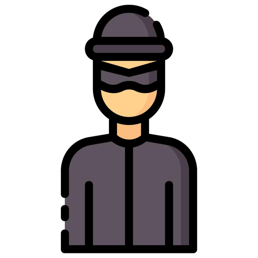 thief avatar vector filled outline icon