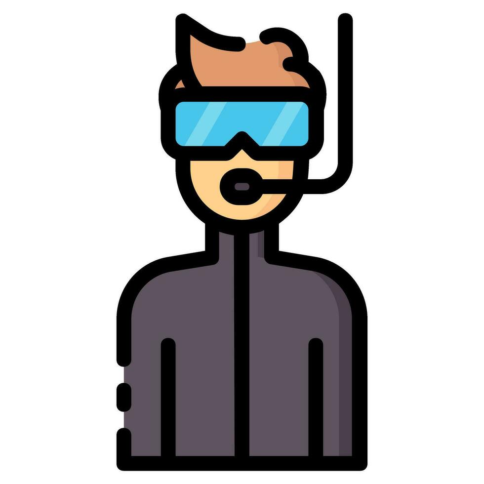 diver avatar vector filled outline icon