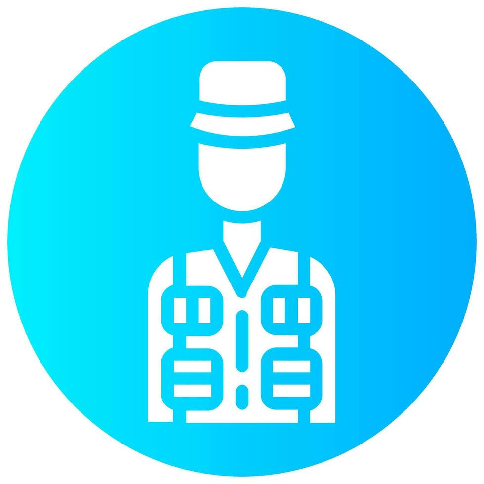 fisher avatar vector round solid icon