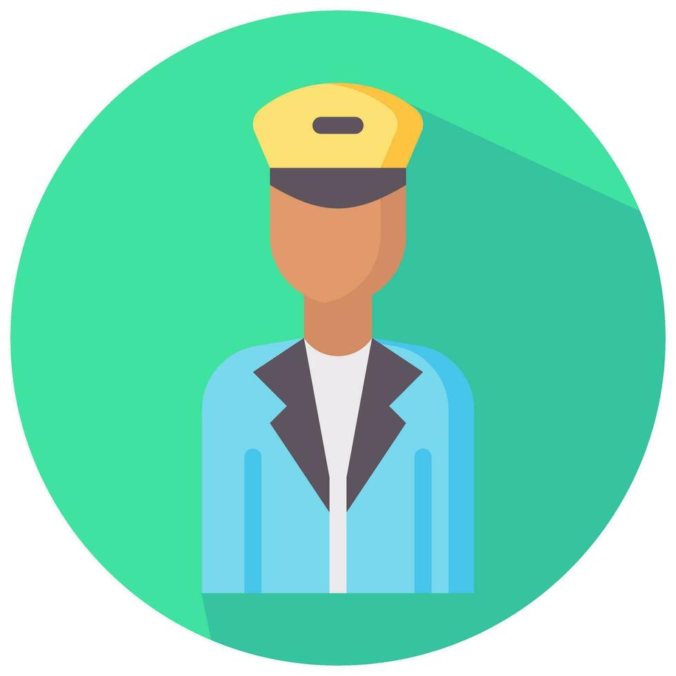 driver avatar vector round flat icon